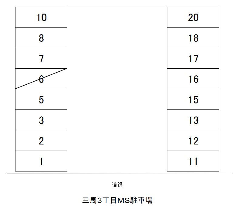 三馬3丁目MS駐車場の駐車配置図