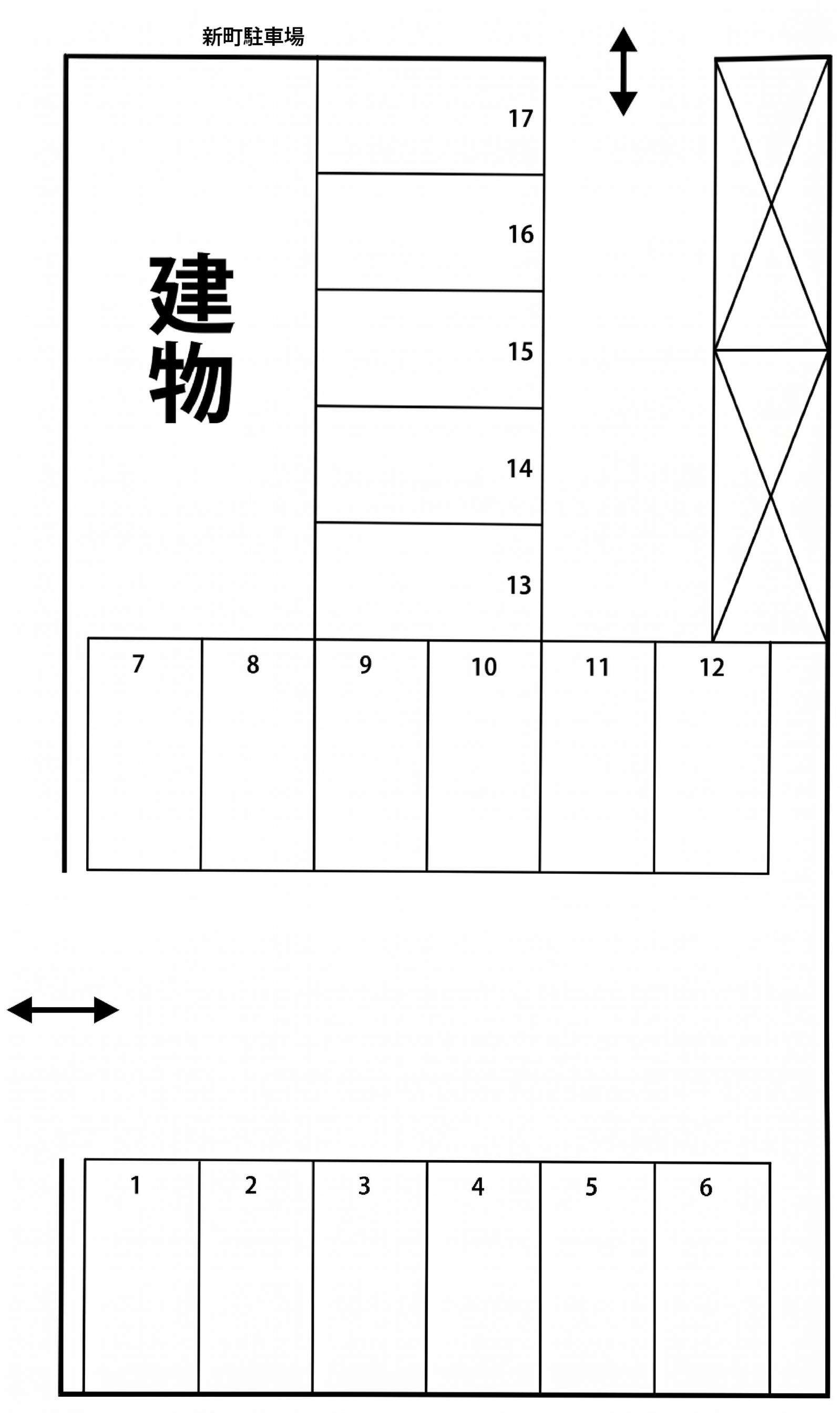 新町駐車場の駐車配置図