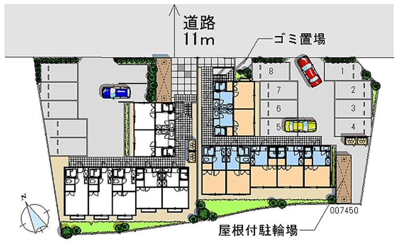 ナカムラⅠ(7450)の駐車配置図