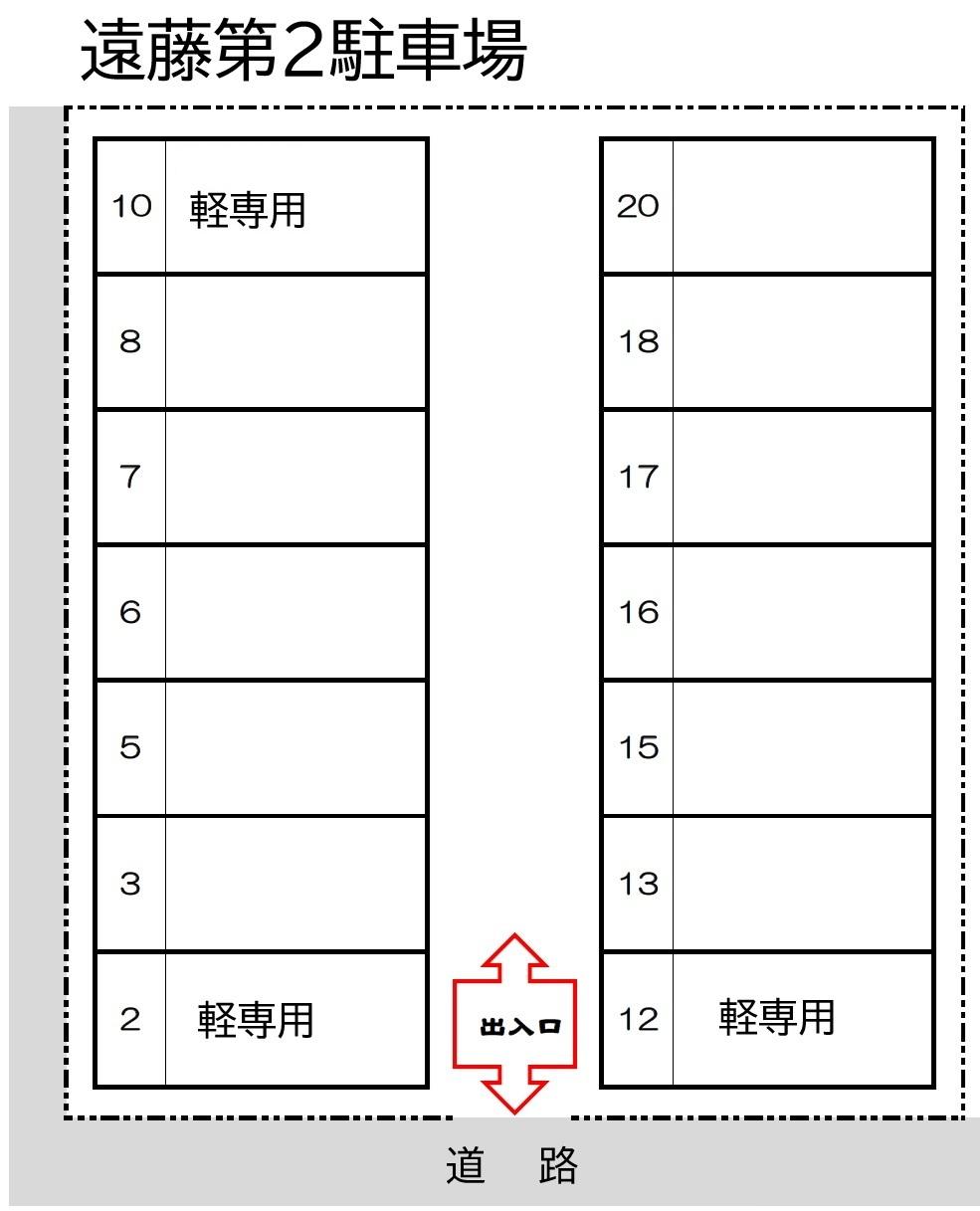 遠藤第2駐車場の駐車配置図