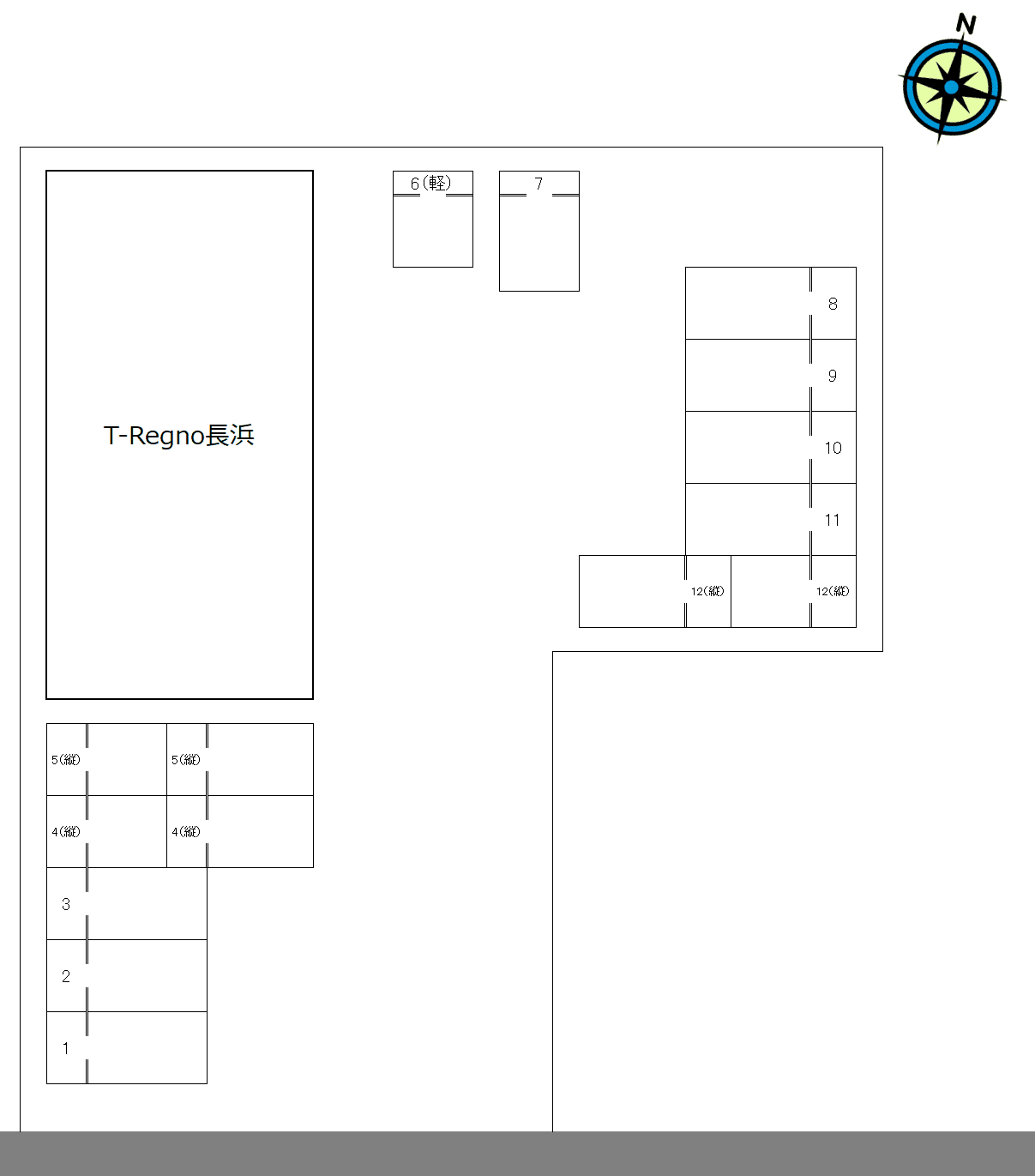 T-Regno長浜の駐車配置図
