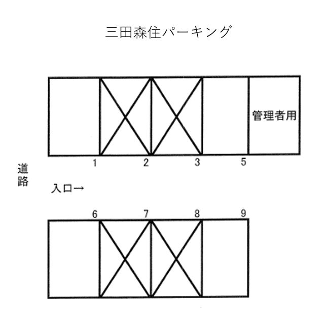 三田森住パーキングの駐車配置図