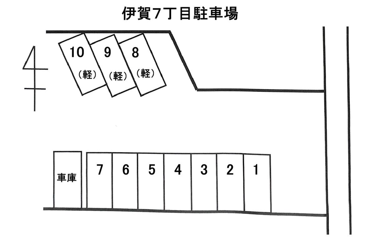 伊賀7丁目駐車場の駐車配置図