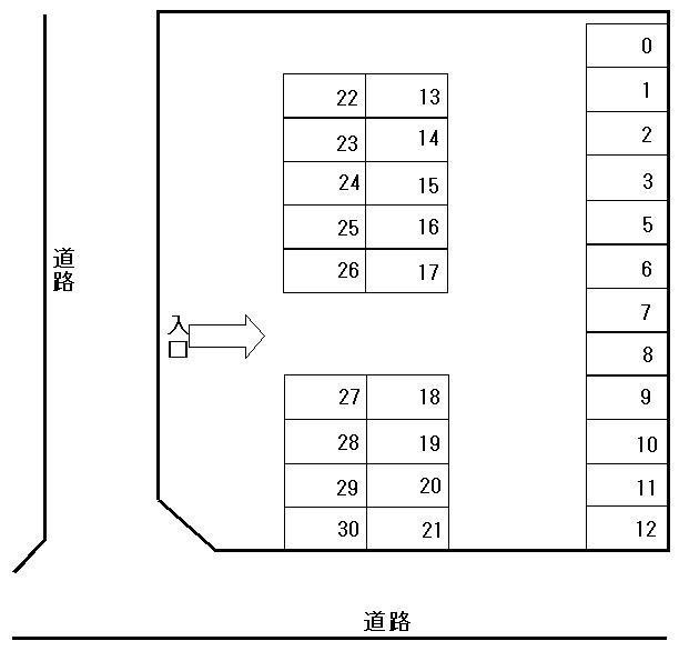 小泉駐車場の駐車配置図