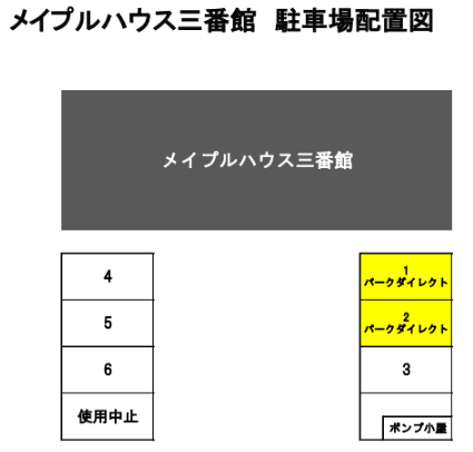 メイプルハウス三番館の駐車配置図