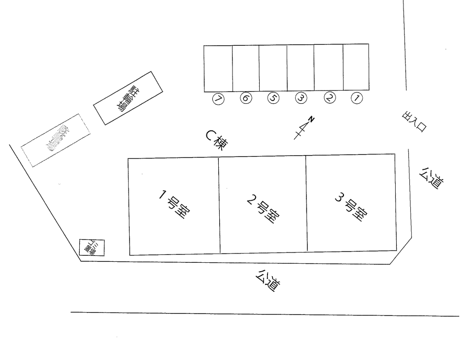 ルピナスC駐車場の駐車配置図