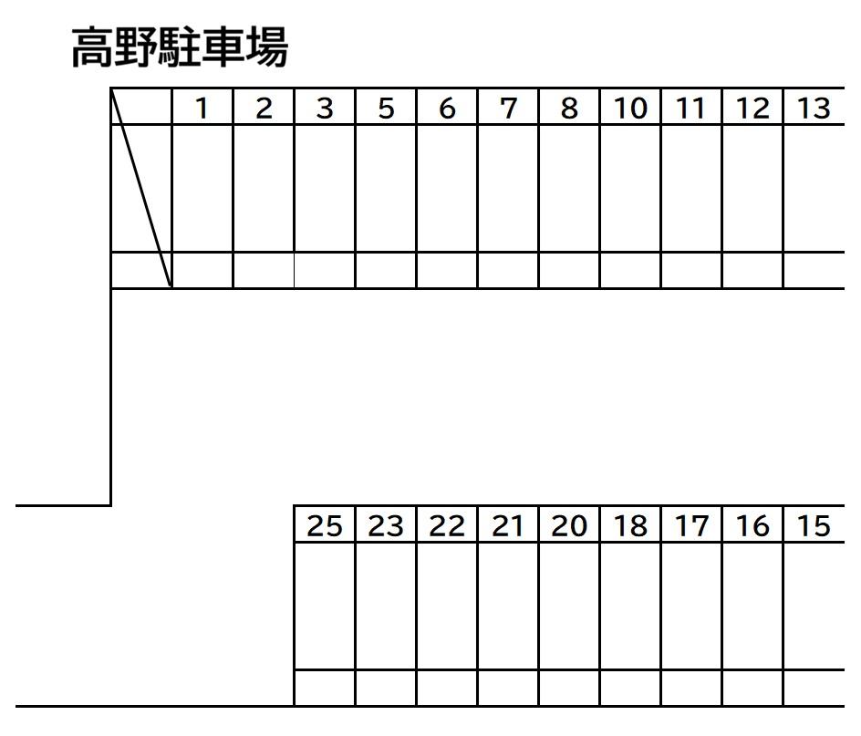高野駐車場の駐車配置図