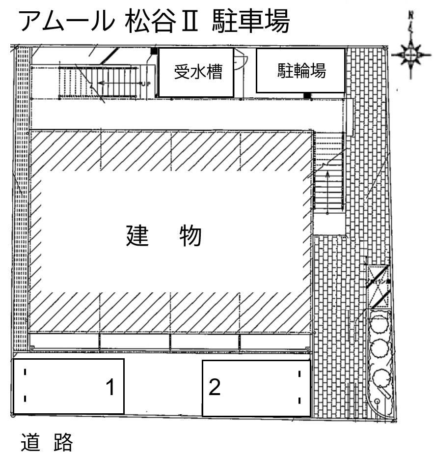 アムール 松谷Ⅱ 駐車場の駐車配置図