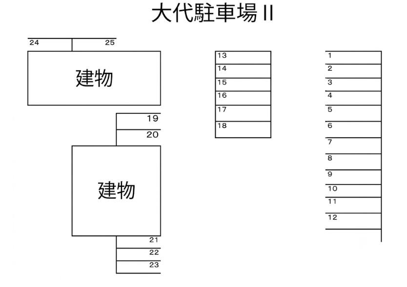 大代駐車場Ⅱの駐車配置図
