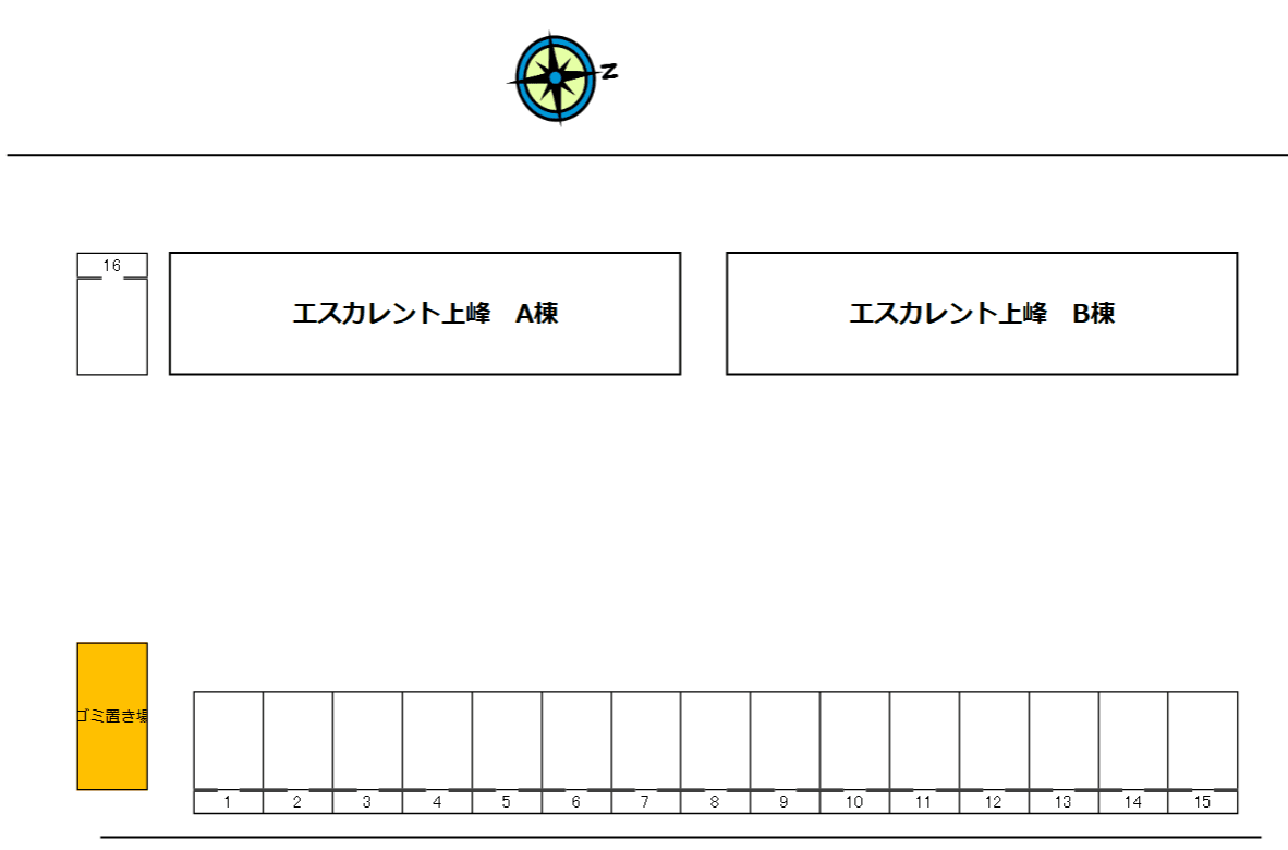 エスカレント上峰の駐車配置図