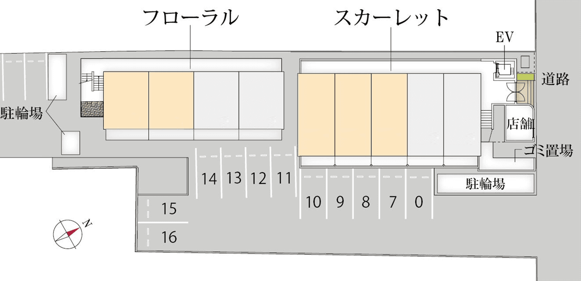 スカーレットの駐車配置図