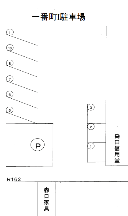 一番町 I 駐車場の駐車配置図