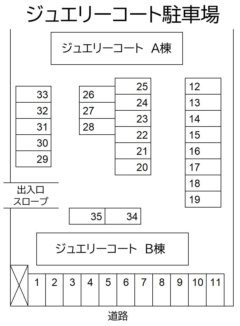 ジュエリーコート駐車場の駐車配置図