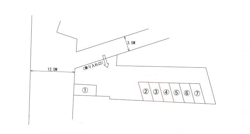 サニーコート(18605) 敷地外駐車場の駐車配置図