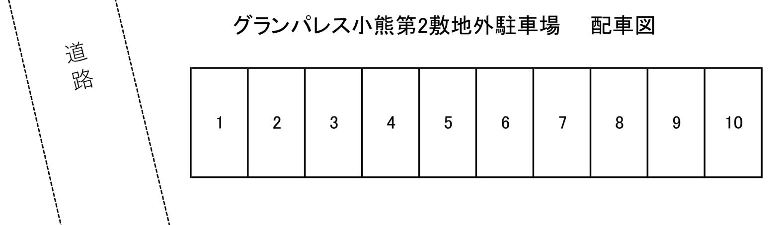 グランパレス小熊第2敷地外駐車場の駐車配置図