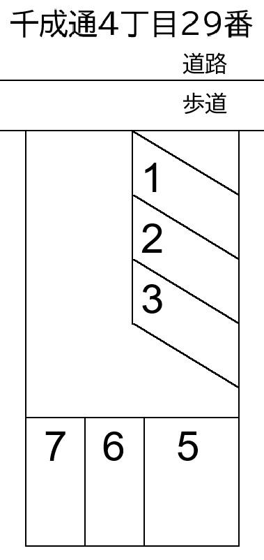千成通4丁目29番の駐車配置図