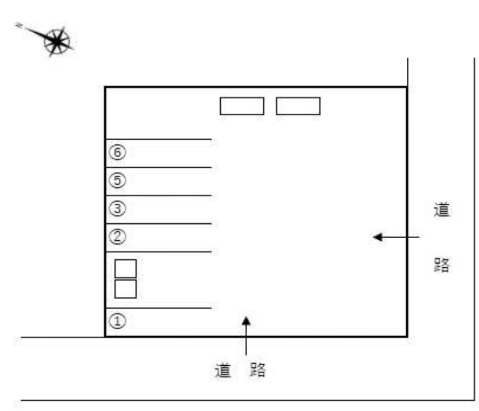 豊田市配津町三蔵前貸駐車場の駐車配置図