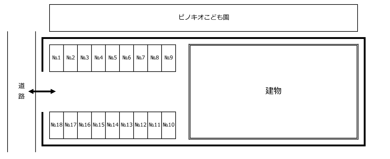 上牟田 真藤駐車場の駐車配置図