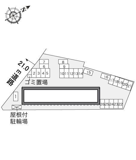 清水Ⅱ(34257)の駐車配置図