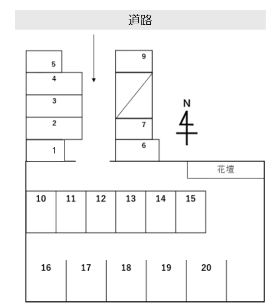 姫路市四郷町パーキングの駐車配置図