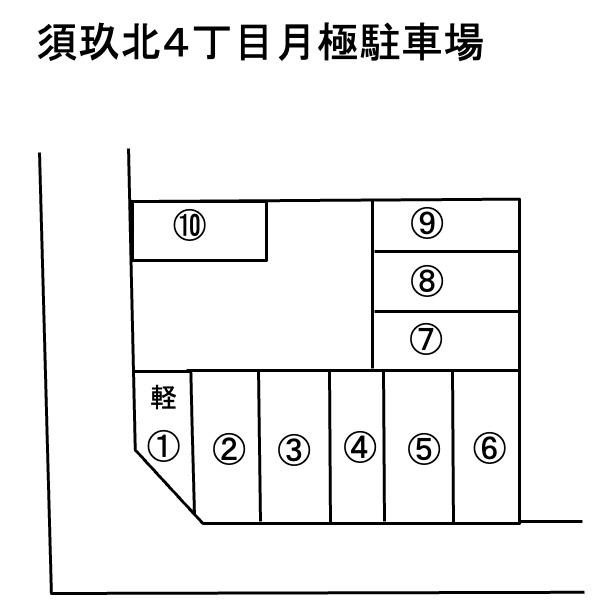須玖北4丁目月極駐車場の駐車配置図