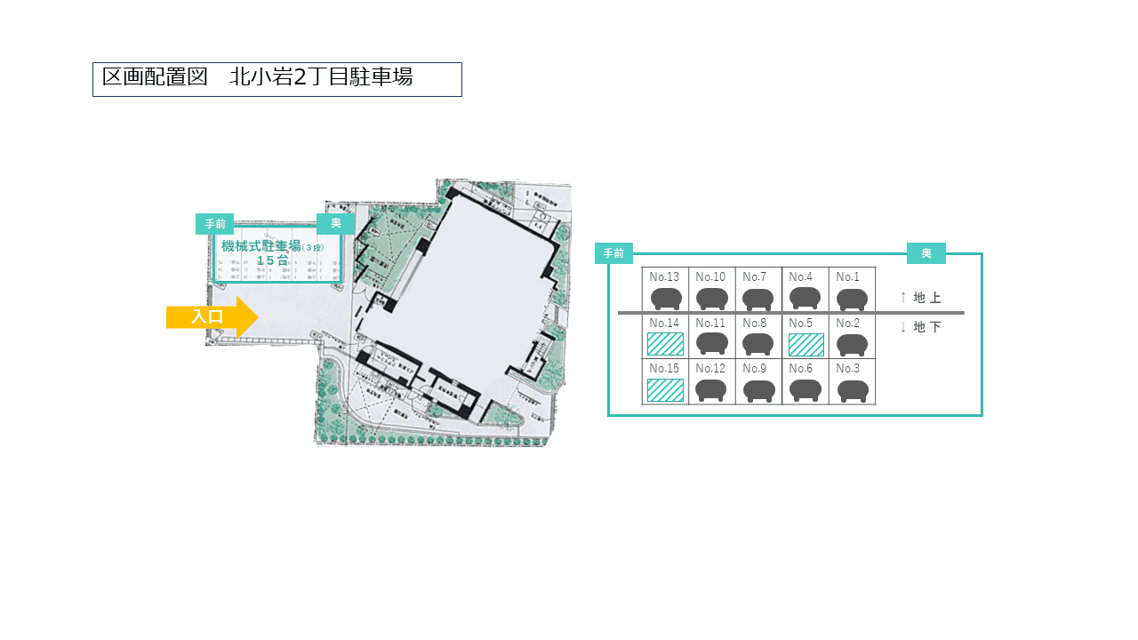 北小岩2丁目駐車場の駐車配置図