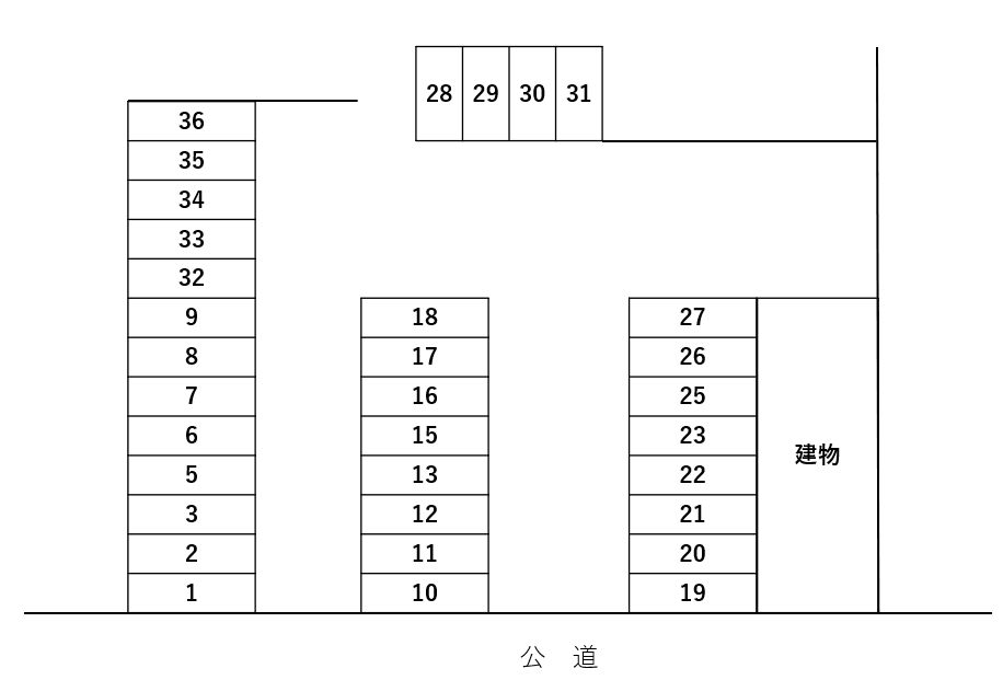 CD593 遠山第一駐車場の駐車配置図
