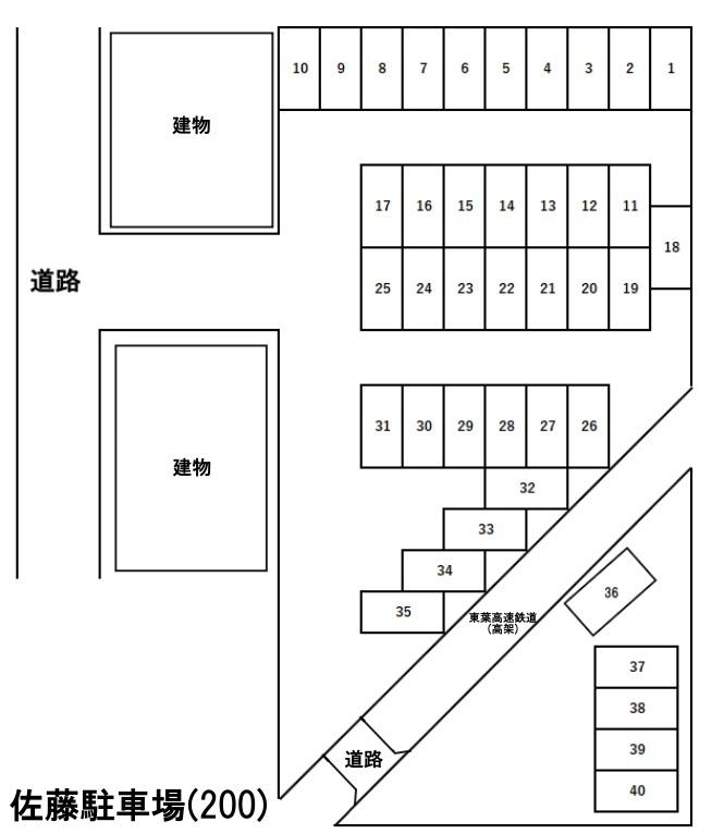 佐藤駐車場(200)の駐車配置図