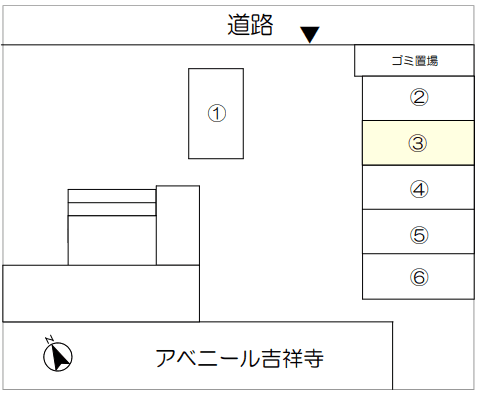 アベニール吉祥寺駐車場の駐車配置図