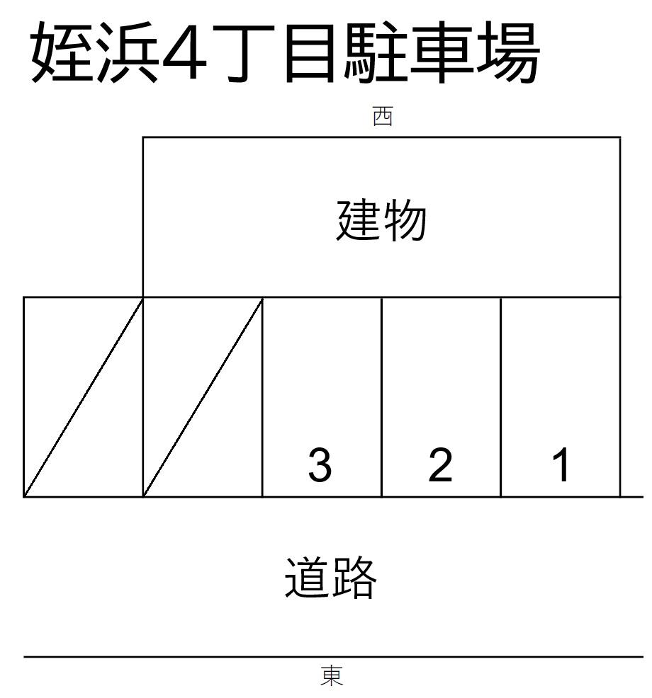 姪浜4丁目駐車場の駐車配置図