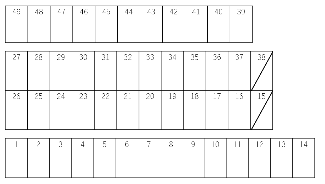 緒方第一駐車場の駐車配置図