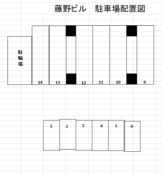 藤野ビルの駐車配置図