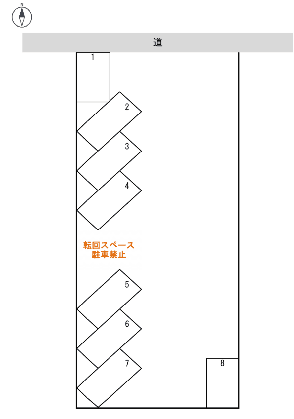 北前川町2丁目Oパーキングの駐車配置図