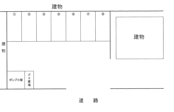 ハイツハタ駐車場の駐車配置図