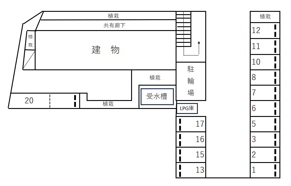 80080アネックス美濃の駐車配置図