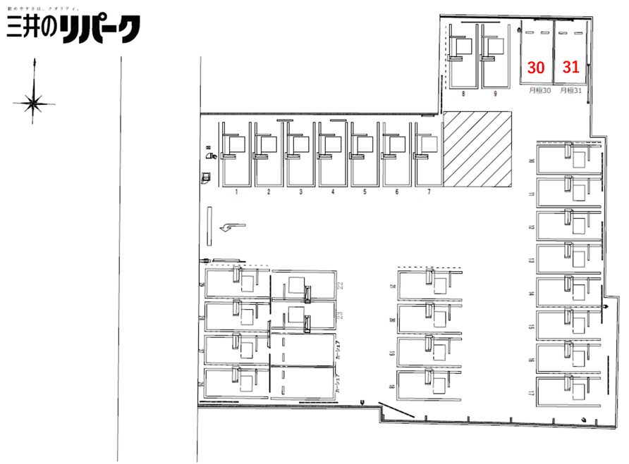 東本願寺東第5の駐車配置図