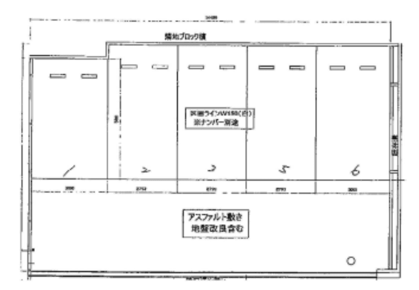 鳥居川第二モータープールの駐車配置図