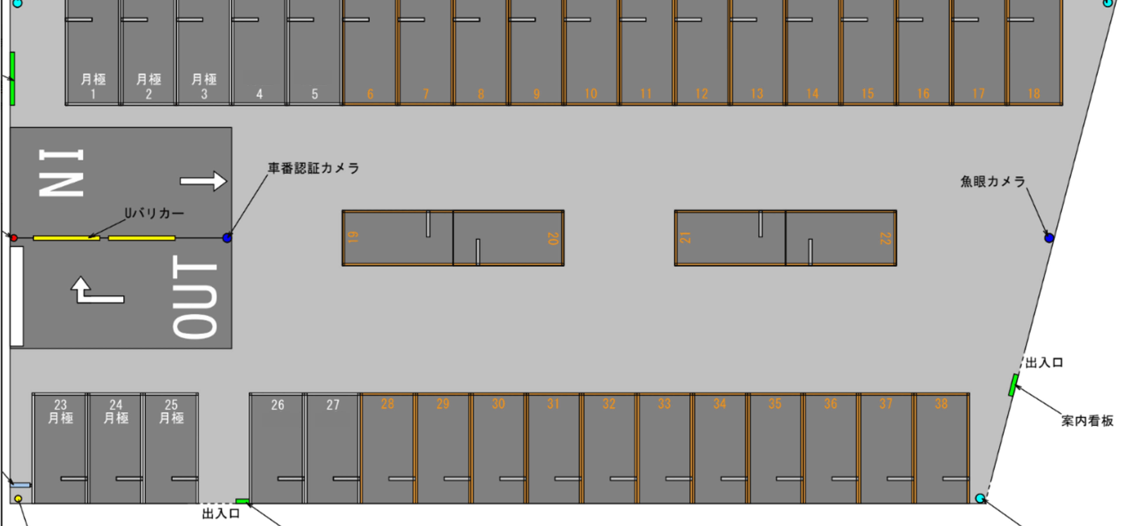 豊田町駅駐車場の駐車配置図