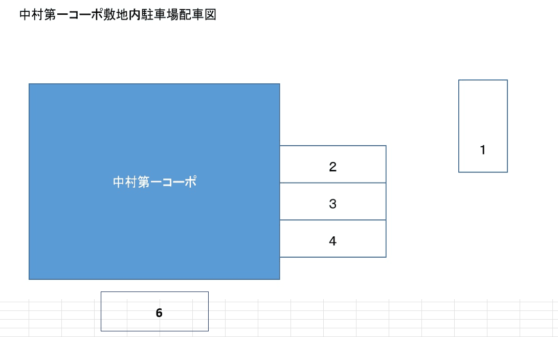 中村第一コーポの駐車配置図