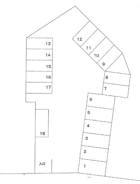 福本山側駐車場の駐車配置図