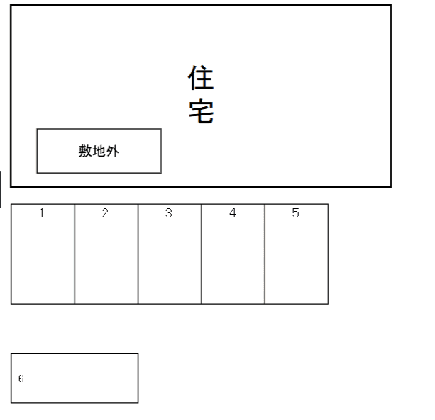 稲益ハイツ敷地外駐車場の駐車配置図