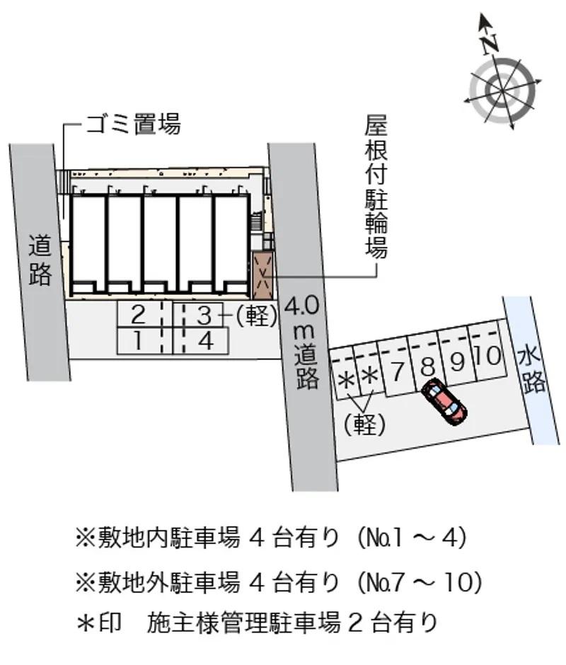 クレイノCHEER UP 春日(56957) 敷地外駐車場の駐車配置図