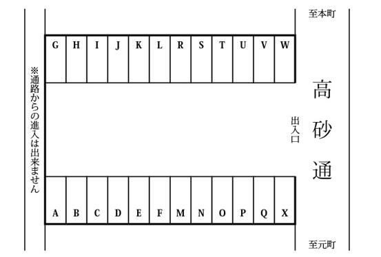 大手町15番駐車場の駐車配置図