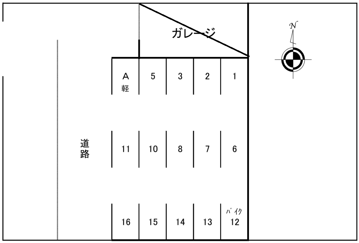 池末駐車場の駐車配置図