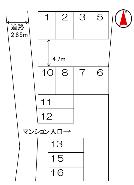 グランドソレーユモータープールの駐車配置図