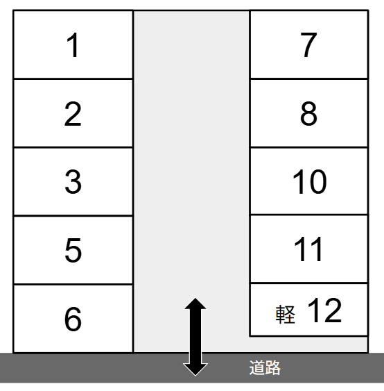 並木1丁目駐車場の駐車配置図