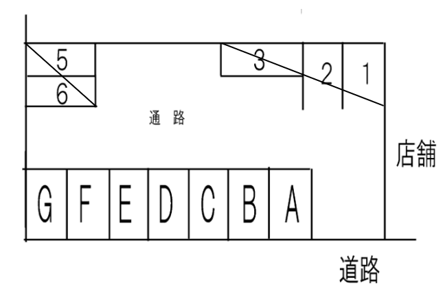 曙モータープールの駐車配置図