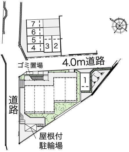 マロン(42605) 敷地外駐車場の駐車配置図