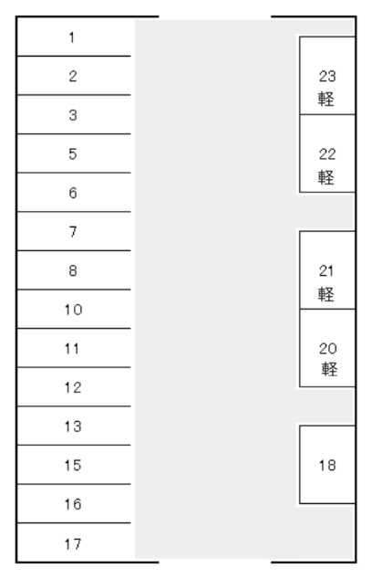 二村貸駐車場の駐車配置図