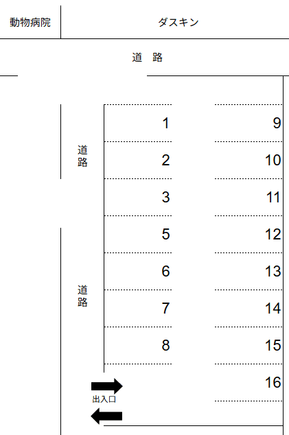 森山有料駐車場の駐車配置図